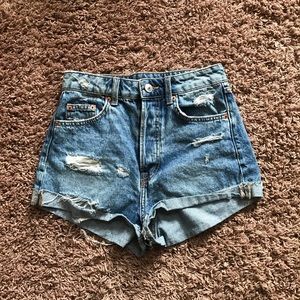High wasted jean shorts